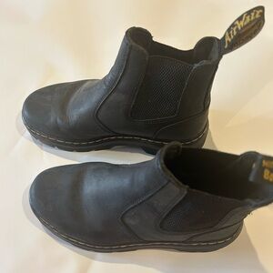 Dr. Martens Black Leather Slip-On Boots